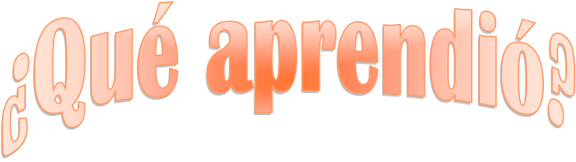 �Qu� aprendi�?